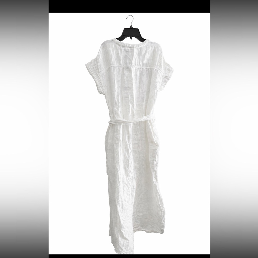 LOFT Beach Triple Cloth Short Sleeve Maxi Dress White XS NWT - Picture 3 of 5